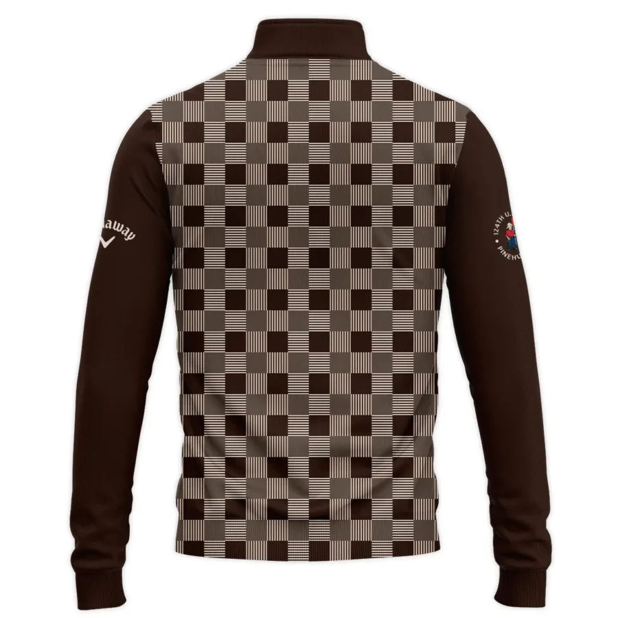 Golf Brown Square Pattern 124th U.S. Open Pinehurst Callaway Quarter-Zip Jacket Style Classic