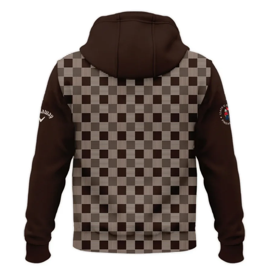 Golf Brown Square Pattern 124th U.S. Open Pinehurst Callaway Zipper Hoodie Shirt Style Classic