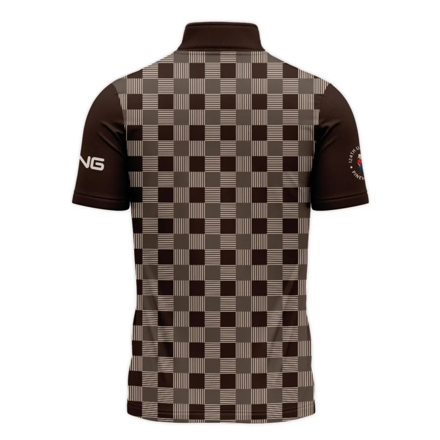 Golf Brown Square Pattern 124th U.S. Open Pinehurst Ping Quarter-Zip Polo Shirt