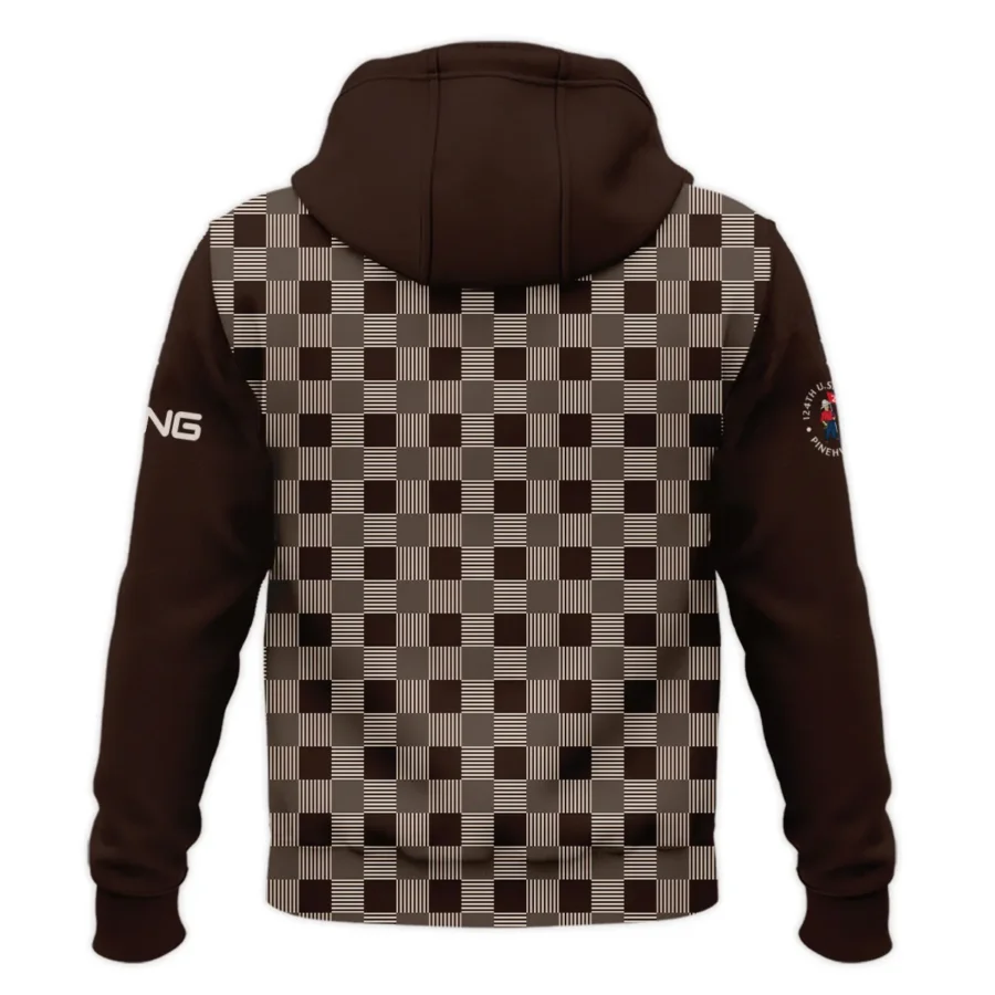 Golf Brown Square Pattern 124th U.S. Open Pinehurst Ping Zipper Hoodie Shirt Style Classic