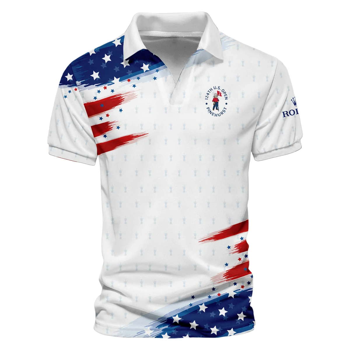 Golf Flag American 124th U.S. Open Pinehurst Rolex Vneck Polo Shirt Style Classic Polo Shirt For Men