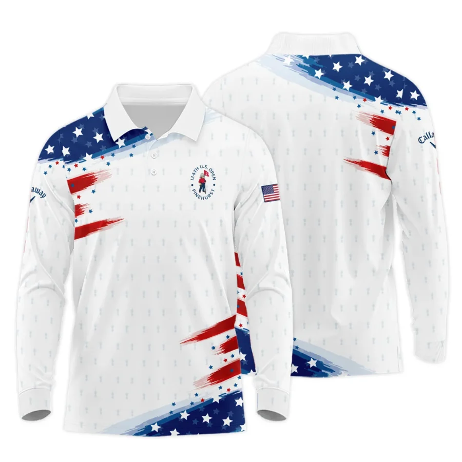 Golf Flag American Loves 124th U.S. Open Pinehurst Callaway Long Polo Shirt Style Classic