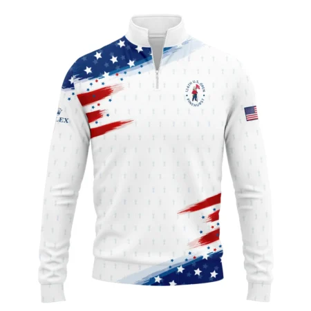 Golf Flag American Loves 124th U.S. Open Pinehurst Rolex Quarter-Zip Jacket Style Classic