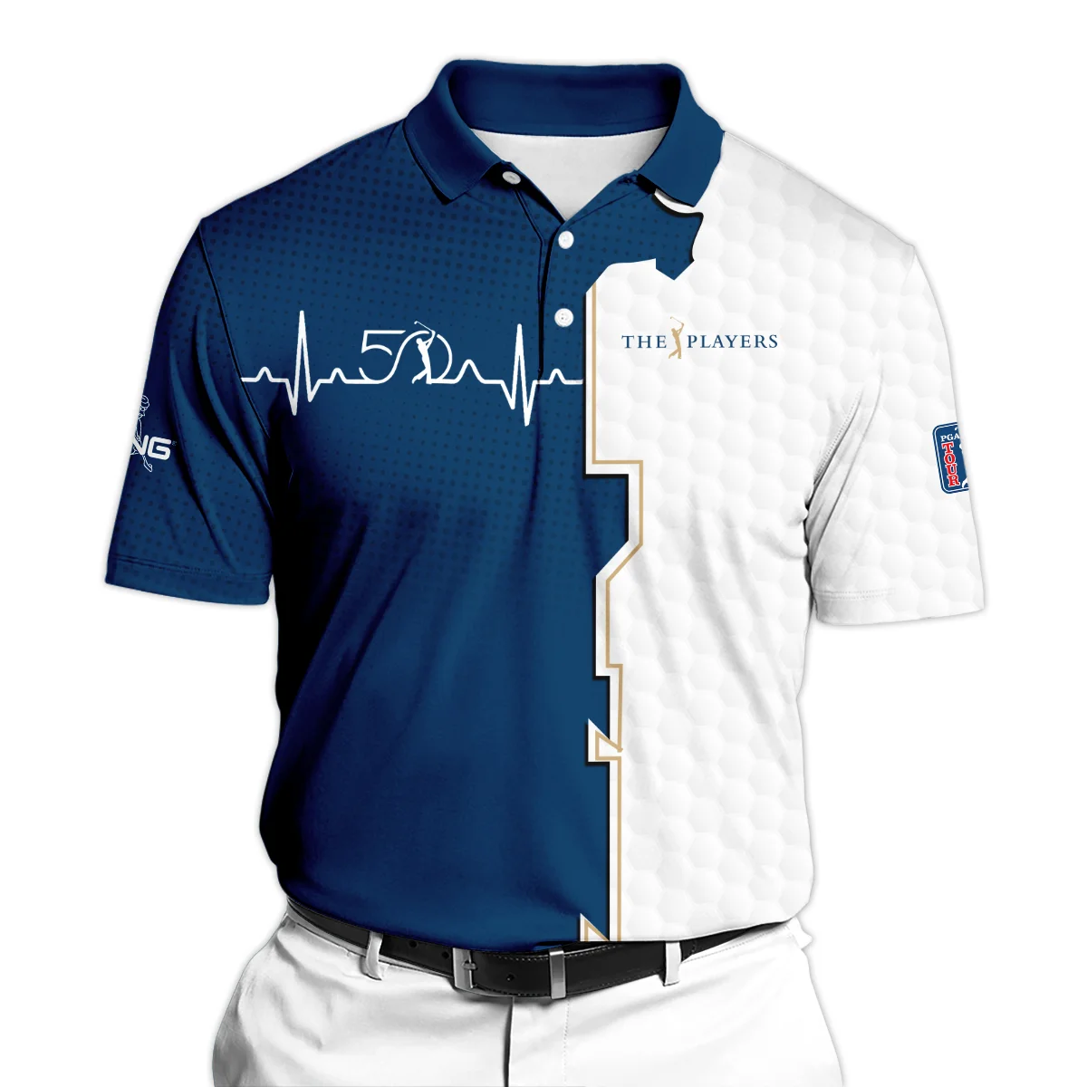 Golf Heart Beat Navy Blue THE PLAYERS Championship Ping Polo Shirt Style Classic Polo Shirt For Men