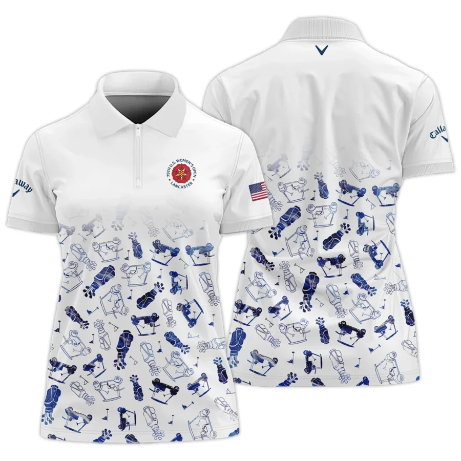 Golf Icon Abstract Pattern 79th U.S. Women’s Open Lancaster Callaway Zipper Short Polo Shirt