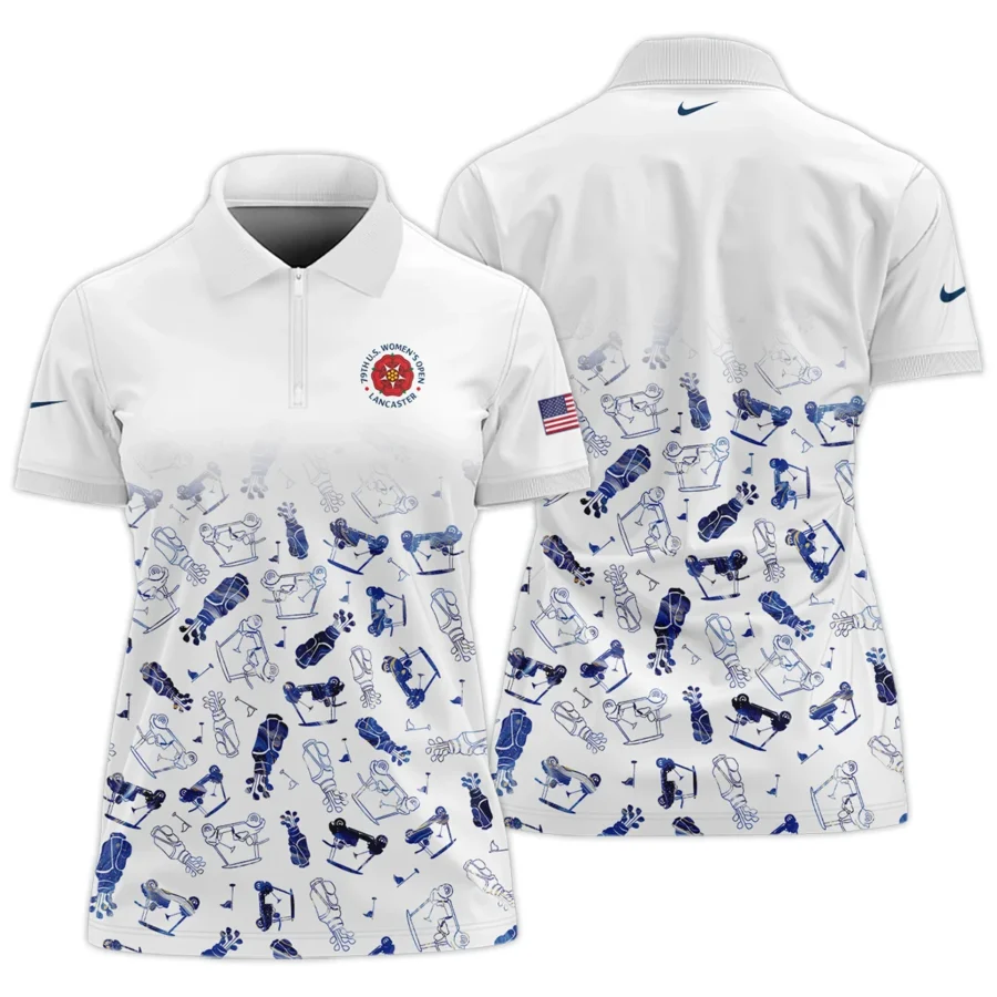 Golf Icon Abstract Pattern 79th U.S. Women’s Open Lancaster Nike Zipper Short Polo Shirt