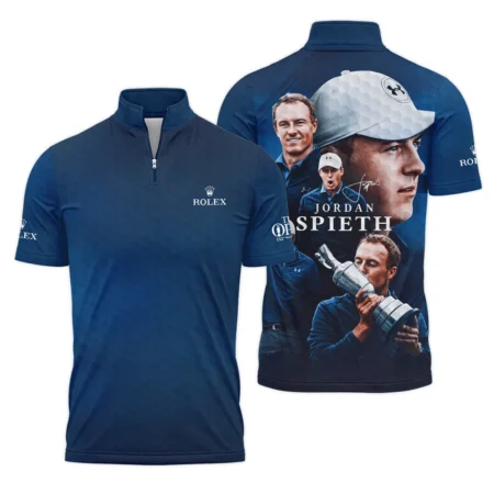 Golf Jordan Spieth Fans Loves 152nd The Open Championship Rolex Quarter-Zip Polo Shirt