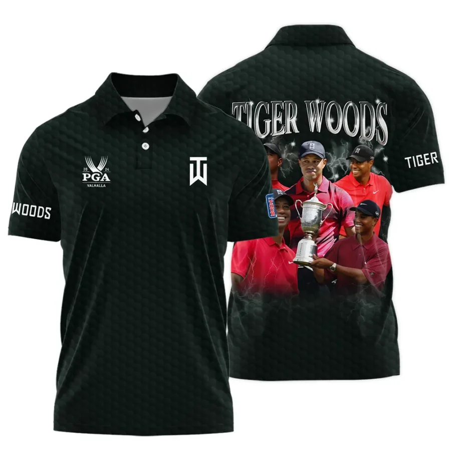 Golf Legend Tiger Woods 2024 PGA Championship Valhalla Polo Shirt Style Classic