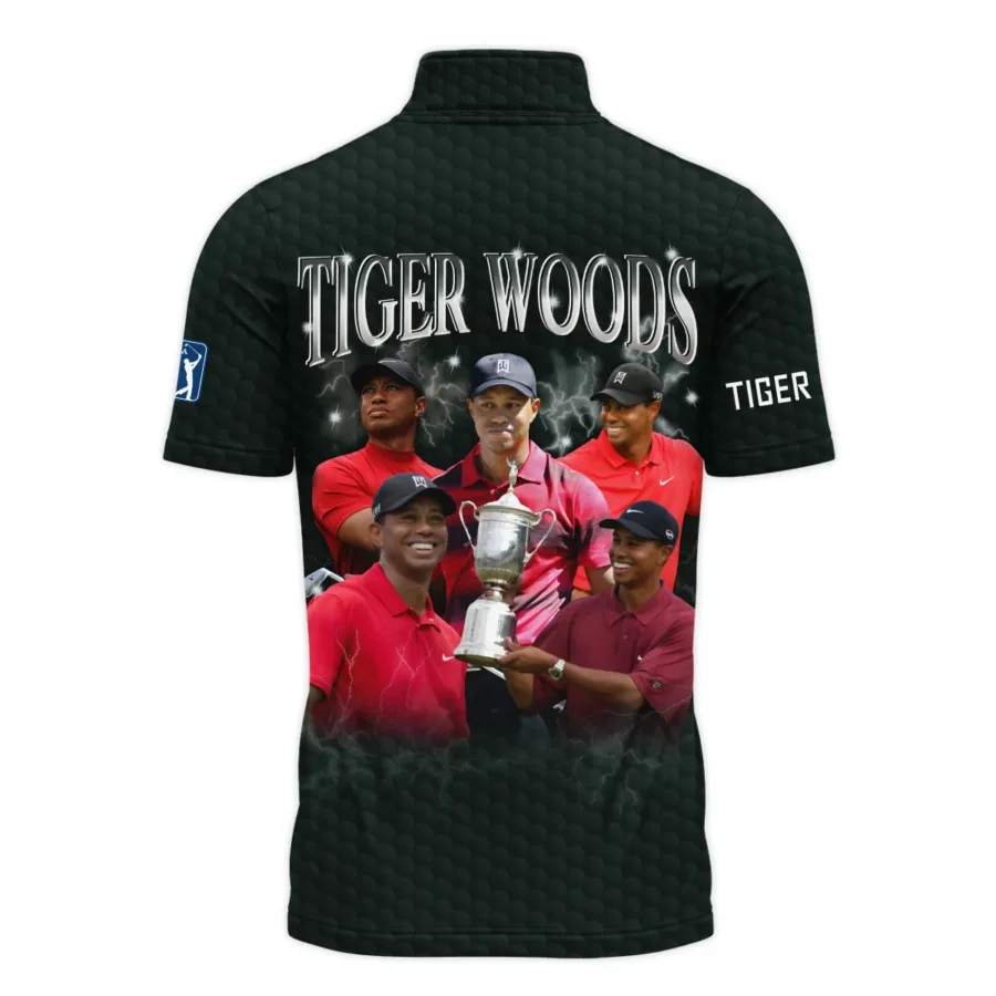 Golf Legend Tiger Woods 2024 PGA Championship Valhalla Quarter-Zip Polo Shirt