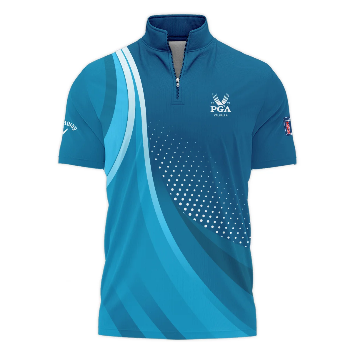 Golf Love Sport Color Blue 2024 PGA Championship Valhalla Callaway Style Classic, Short Sleeve Polo Shirts Quarter-Zip