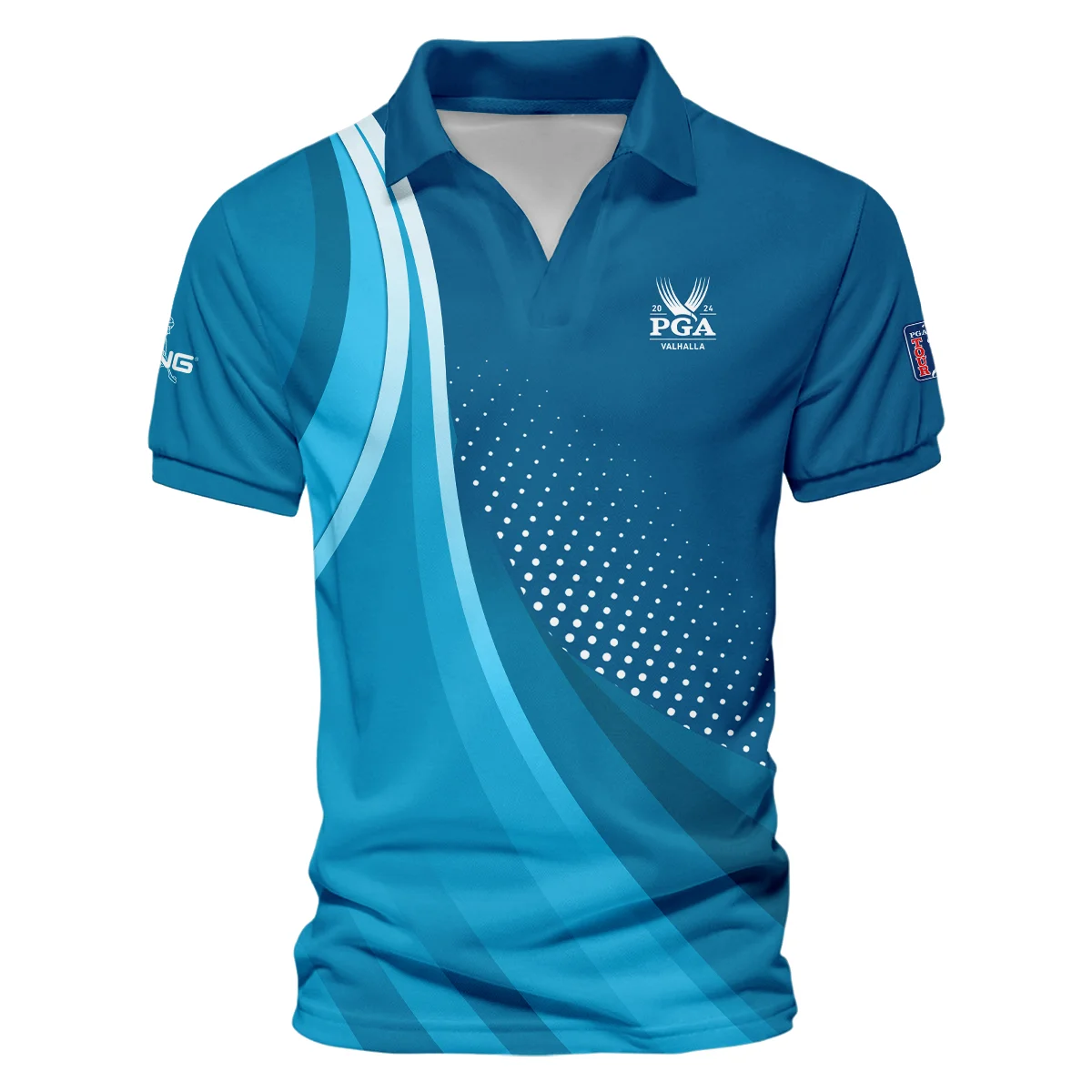 Golf Love Sport Color Blue 2024 PGA Championship Valhalla Ping Vneck Polo Shirt Style Classic Polo Shirt For Men