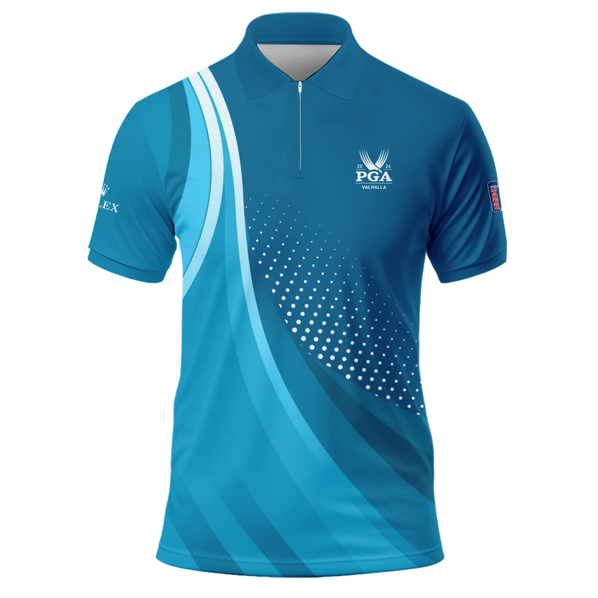 Golf Love Sport Color Blue 2024 PGA Championship Valhalla Rolex Style Classic, Short Sleeve Polo Shirts Quarter-Zip