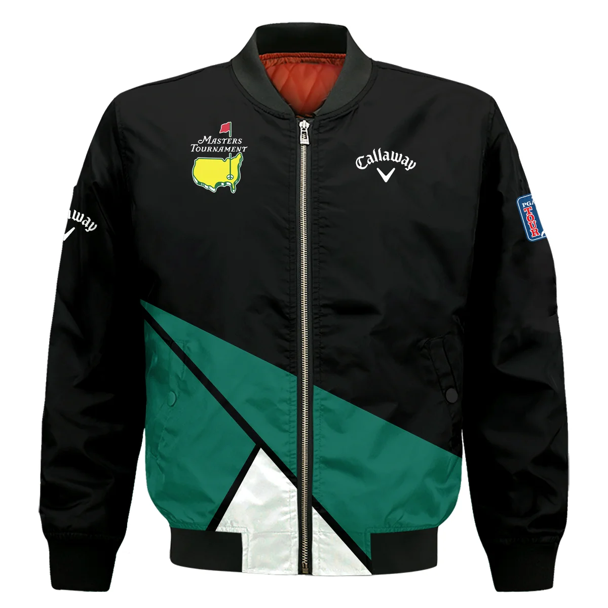 Golf Masters Tournament Callaway Quarter-Zip Jacket Black And Green Golf Sports All Over Print Quarter-Zip Jacket