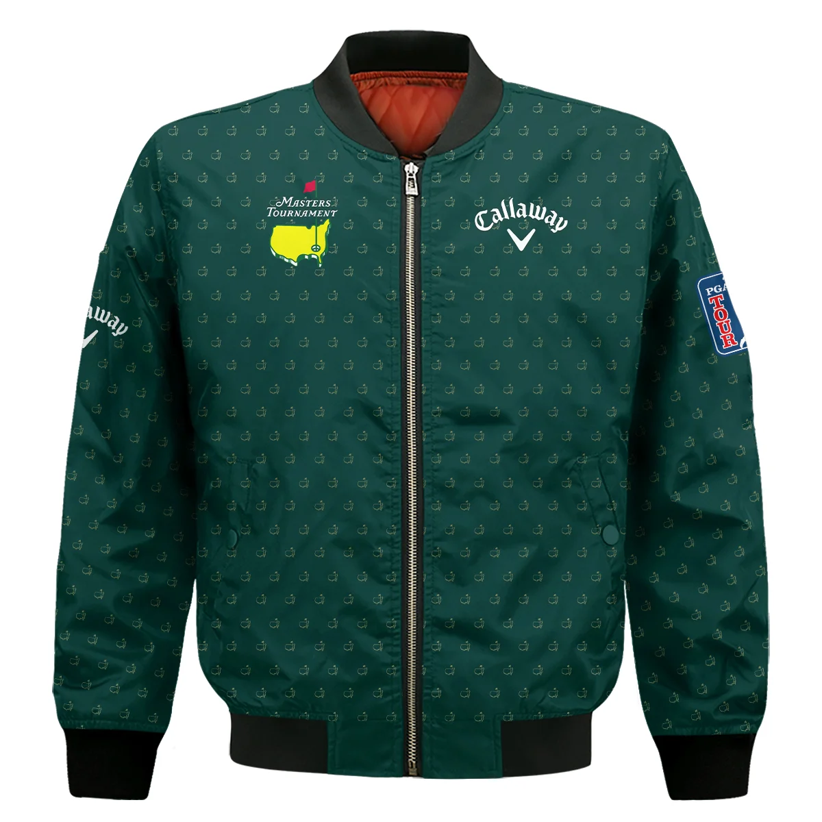 Golf Masters Tournament Callaway Bomber Jacket Logo Pattern Gold Green Golf Sports All Over Print Bomber Jacket