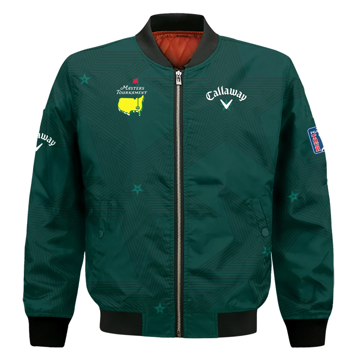 Golf Masters Tournament Callaway Sleeveless Jacket Stars Dark Green Golf Sports All Over Print Sleeveless Jacket