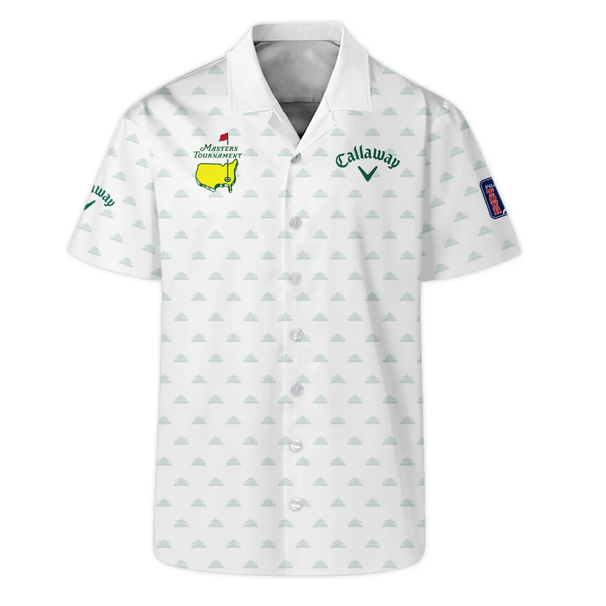 Masters Tournament Golf Sport Callaway Sleeveless Jacket Sports Cup Pattern White Green Sleeveless Jacket