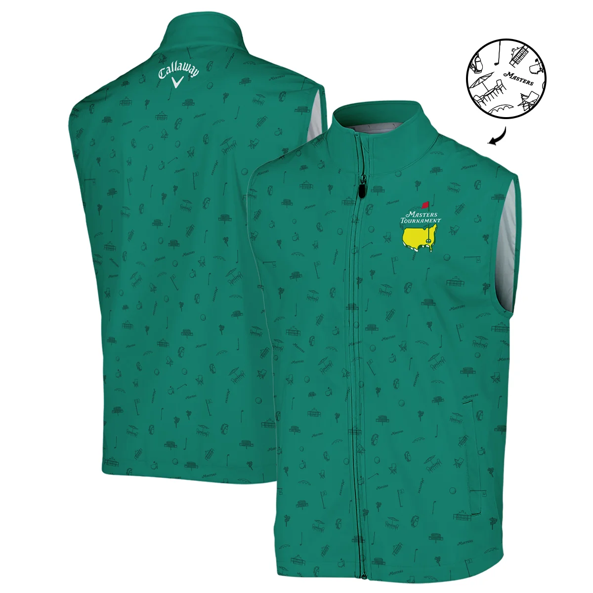 Golf Masters Tournament Callaway Unisex Sweatshirt Augusta Icons Pattern Green Golf Sports All Over Print Sweatshirt