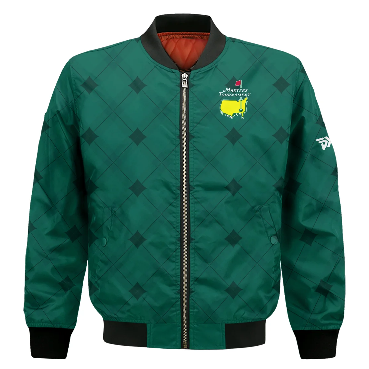 Golf Masters Tournament Green Argyle Pattern Bomber Jacket Style Classic Bomber Jacket