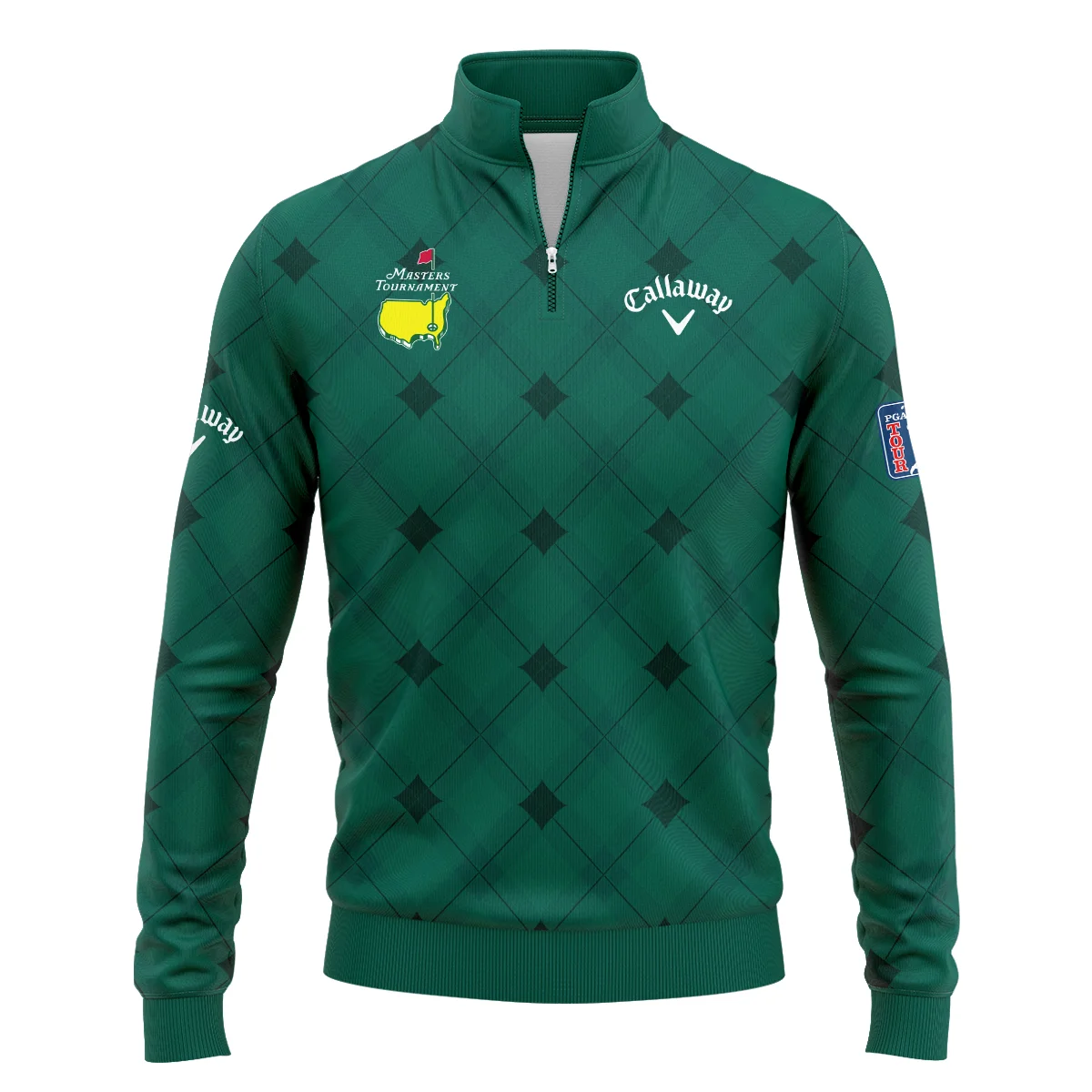 Golf Masters Tournament Green Argyle Pattern Callaway Quarter-Zip Jacket Style Classic Quarter-Zip Jacket