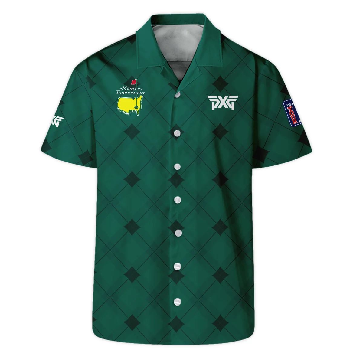Golf Masters Tournament Green Argyle Pattern Hawaiian Shirt Style Classic Oversized Hawaiian Shirt