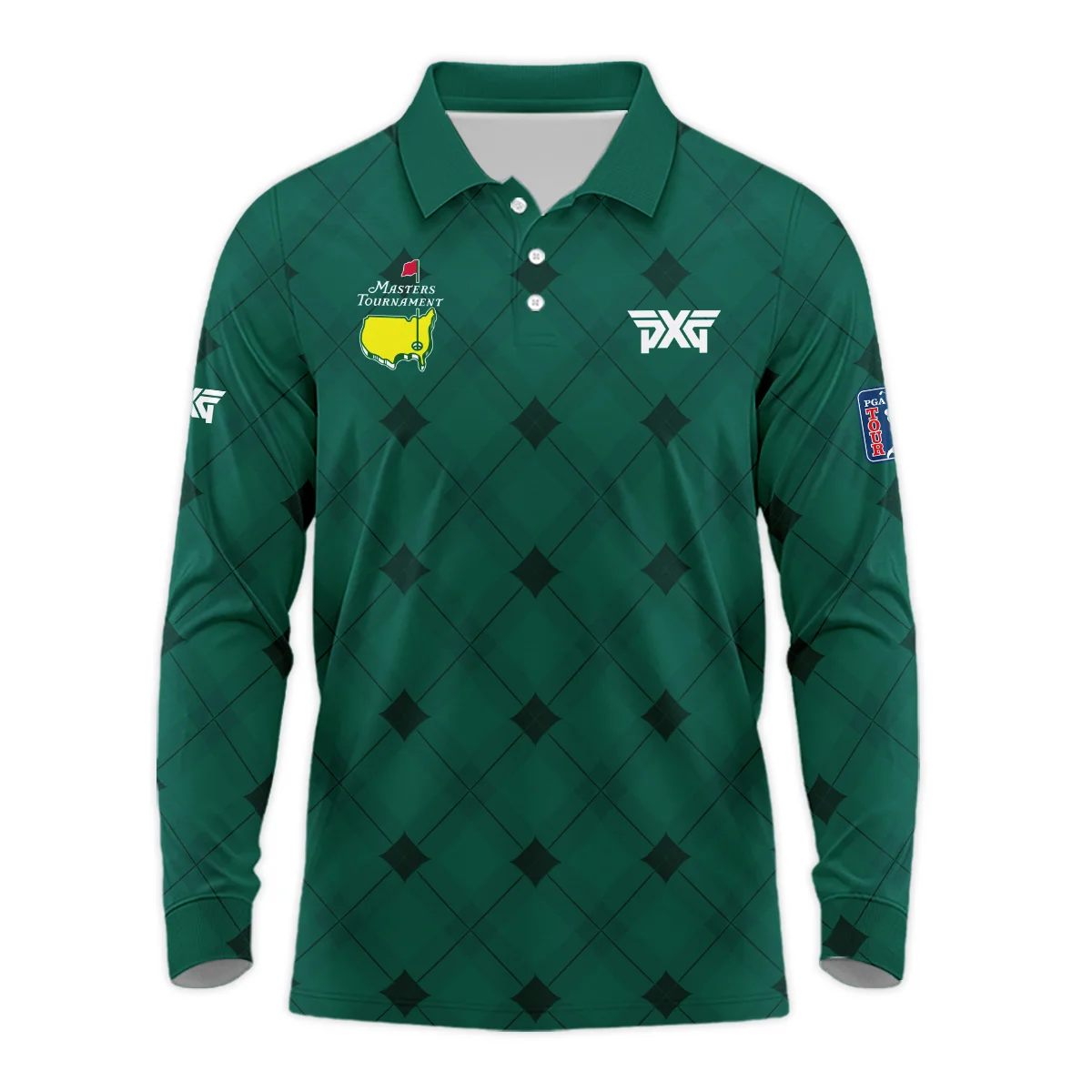 Golf Masters Tournament Green Argyle Pattern Quarter-Zip Jacket Style Classic Quarter-Zip Jacket