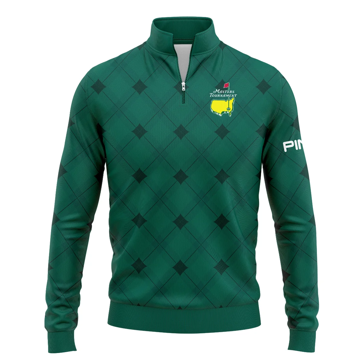 Golf Masters Tournament Green Argyle Pattern Ping Quarter-Zip Jacket Style Classic Quarter-Zip Jacket