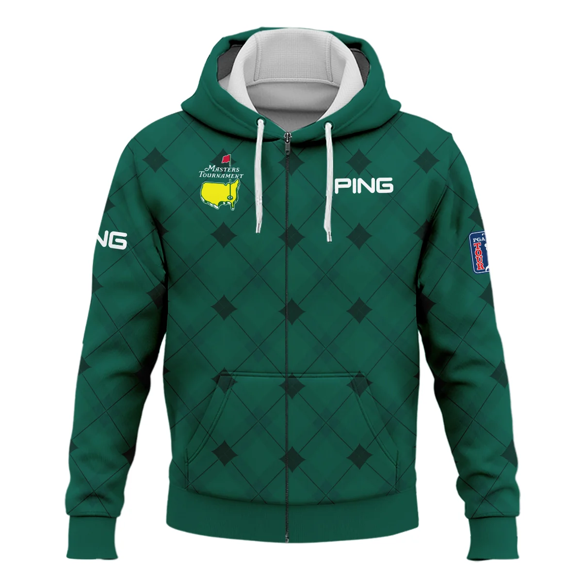 Golf Masters Tournament Green Argyle Pattern Ping Zipper Hoodie Shirt Style Classic Zipper Hoodie Shirt