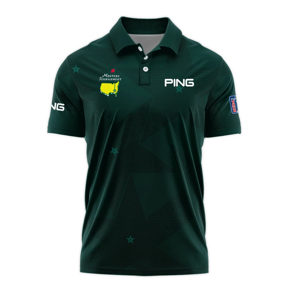 Golf Masters Tournament Ping Polo Shirt Stars Dark Green Golf Sports All Over Print Polo Shirt For Men