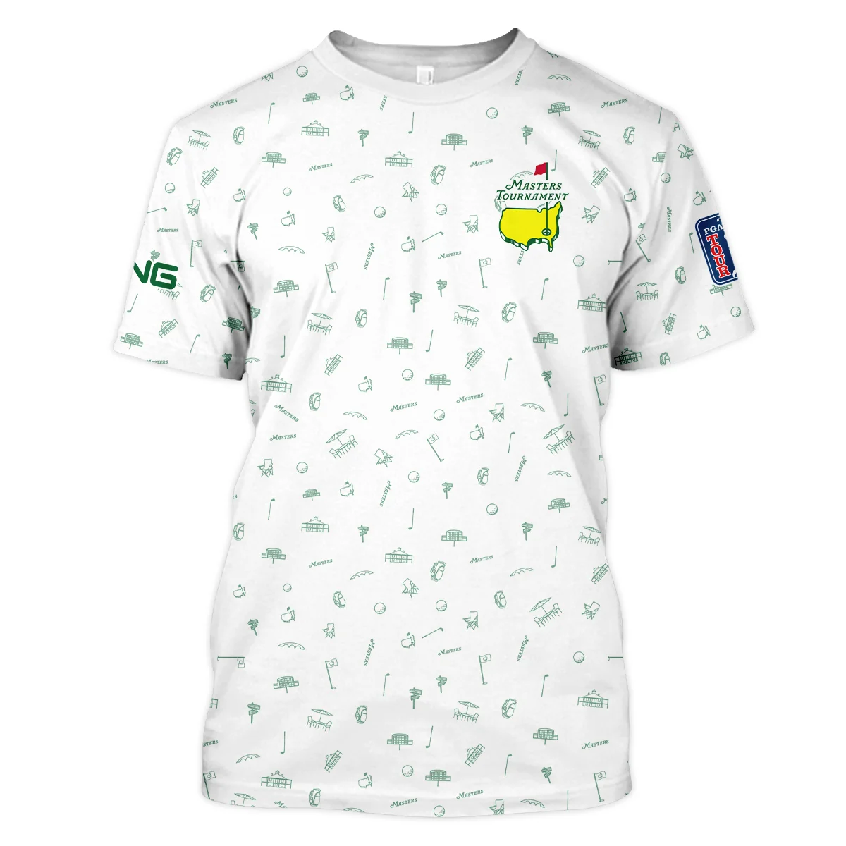 Golf Masters Tournament Ping Unisex T-Shirt Augusta Icons Pattern White Green Golf Sports All Over Print T-Shirt