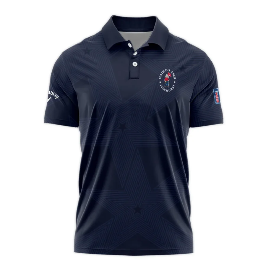 Golf Navy Color Star Pattern 124th U.S. Open Pinehurst Callaway Polo Shirt Style Classic