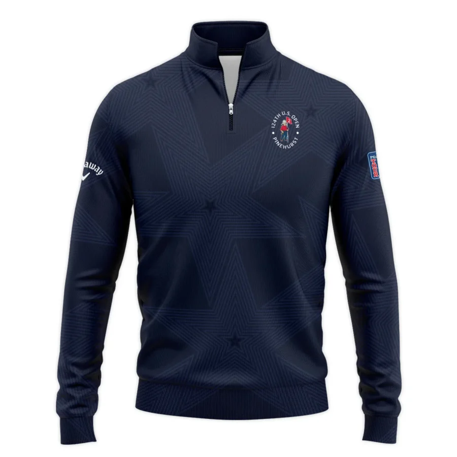 Golf Navy Color Star Pattern 124th U.S. Open Pinehurst Callaway Quarter-Zip Jacket Style Classic