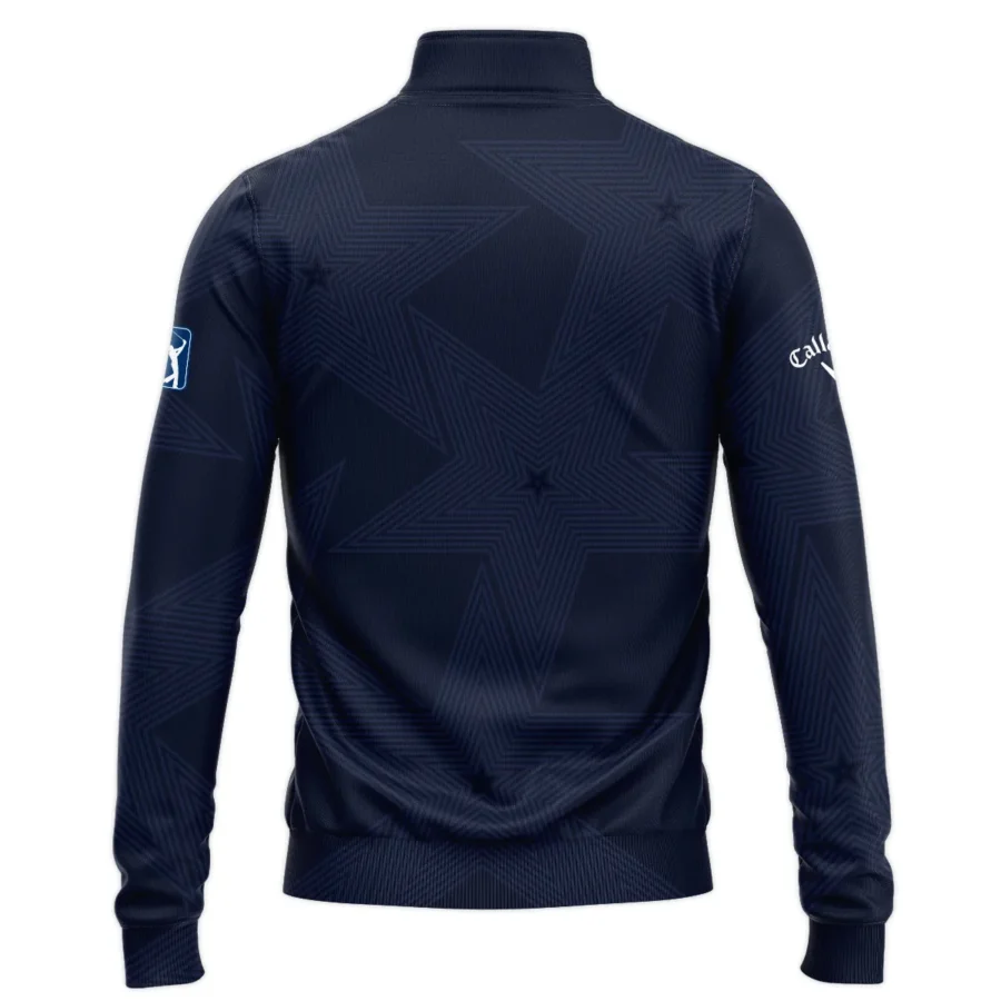 Golf Navy Color Star Pattern 124th U.S. Open Pinehurst Callaway Quarter-Zip Jacket Style Classic