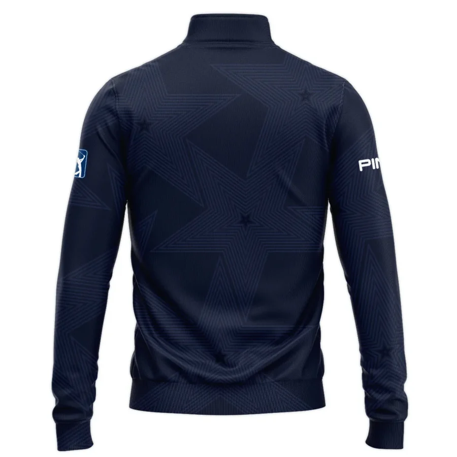 Golf Navy Color Star Pattern 124th U.S. Open Pinehurst Ping Quarter-Zip Jacket Style Classic