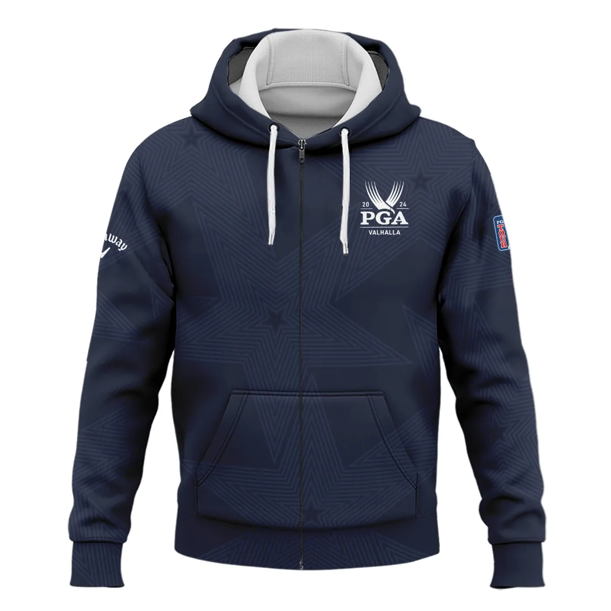 Golf Navy Color Star Pattern 2024 PGA Championship Valhalla Callaway Zipper Hoodie Shirt Style Classic