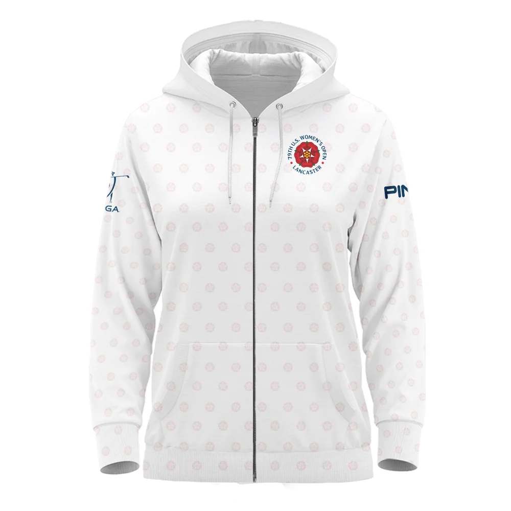 Golf Pattern 79th U.S. Women’s Open Lancaster Ping Zipper Hoodie Shirt White Color All Over Print Zipper Hoodie Shirt