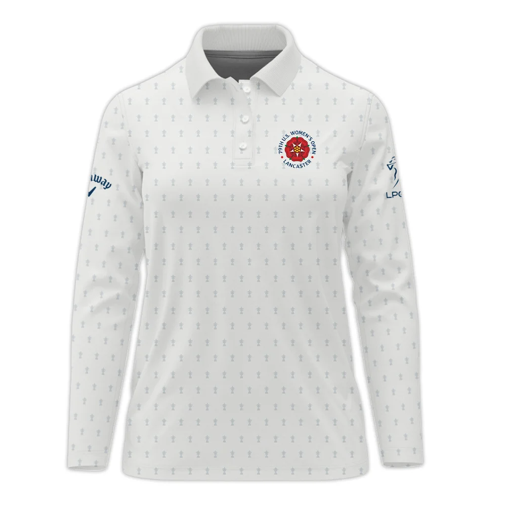 Golf Pattern Cup 79th U.S. Women’s Open Lancaster Callaway Long Polo Shirt Golf Sport White All Over Print Long Polo Shirt For Woman