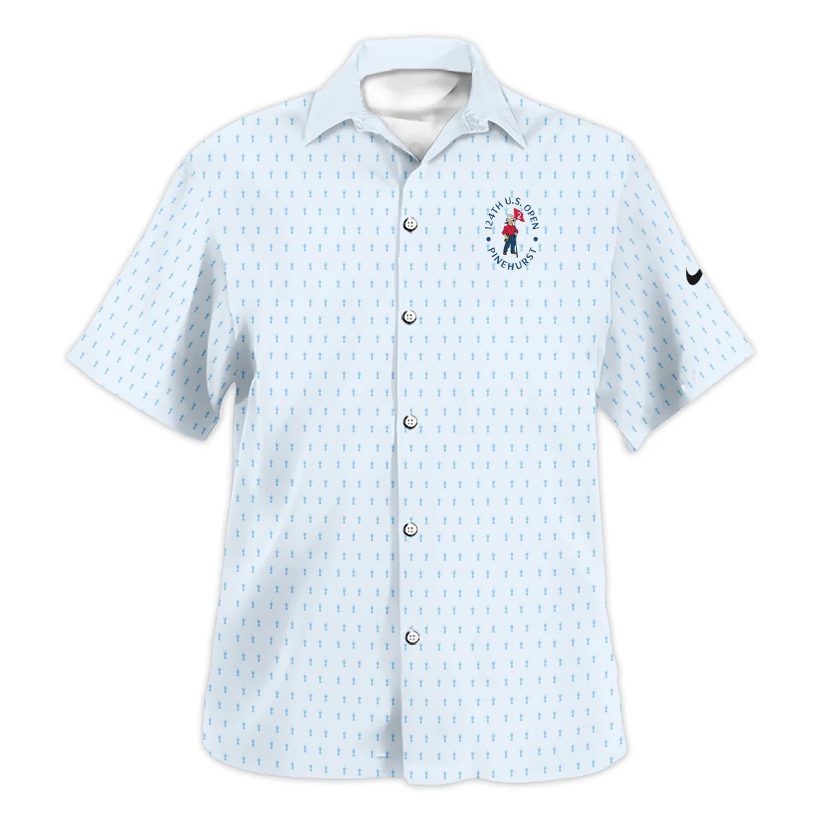 Golf Pattern Cup Light Blue Green 124th U.S. Open Pinehurst Nike Polo Shirt Style Classic Polo Shirt For Men