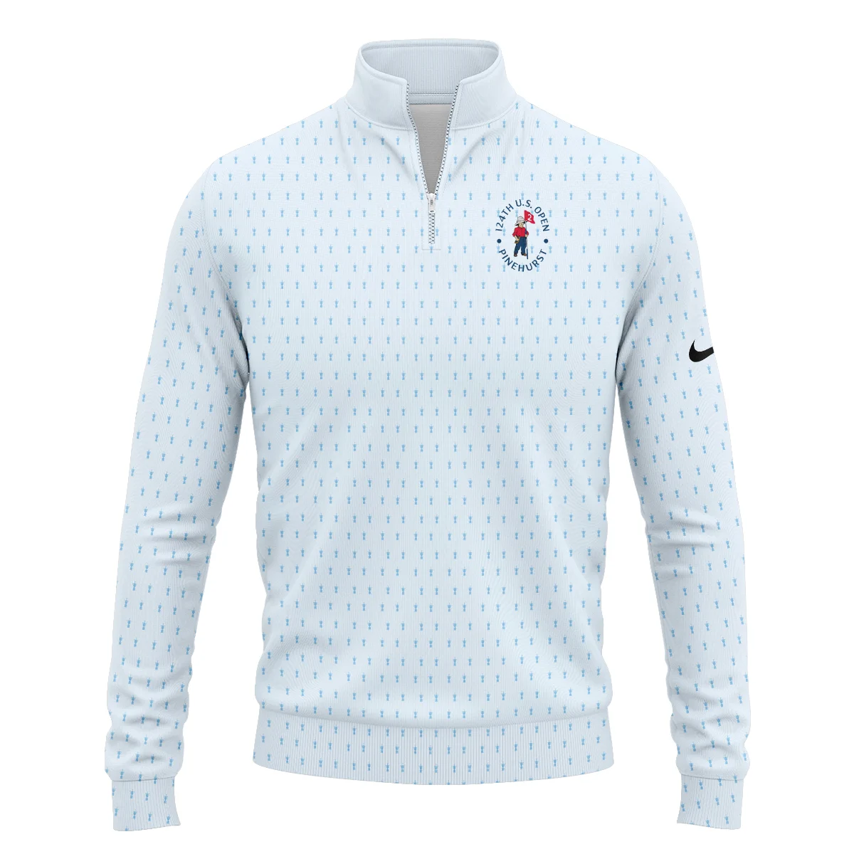 Golf Pattern Cup Light Blue Green 124th U.S. Open Pinehurst Nike Zipper Hoodie Shirt Style Classic Zipper Hoodie Shirt