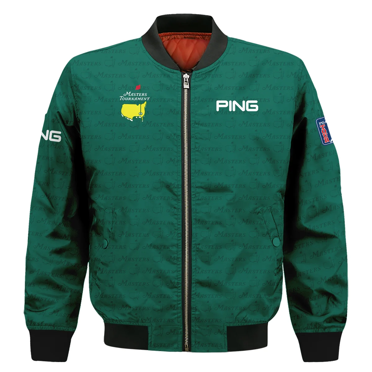 Golf Pattern Cup White Mix Green Masters Tournament Ping Bomber Jacket Style Classic Bomber Jacket