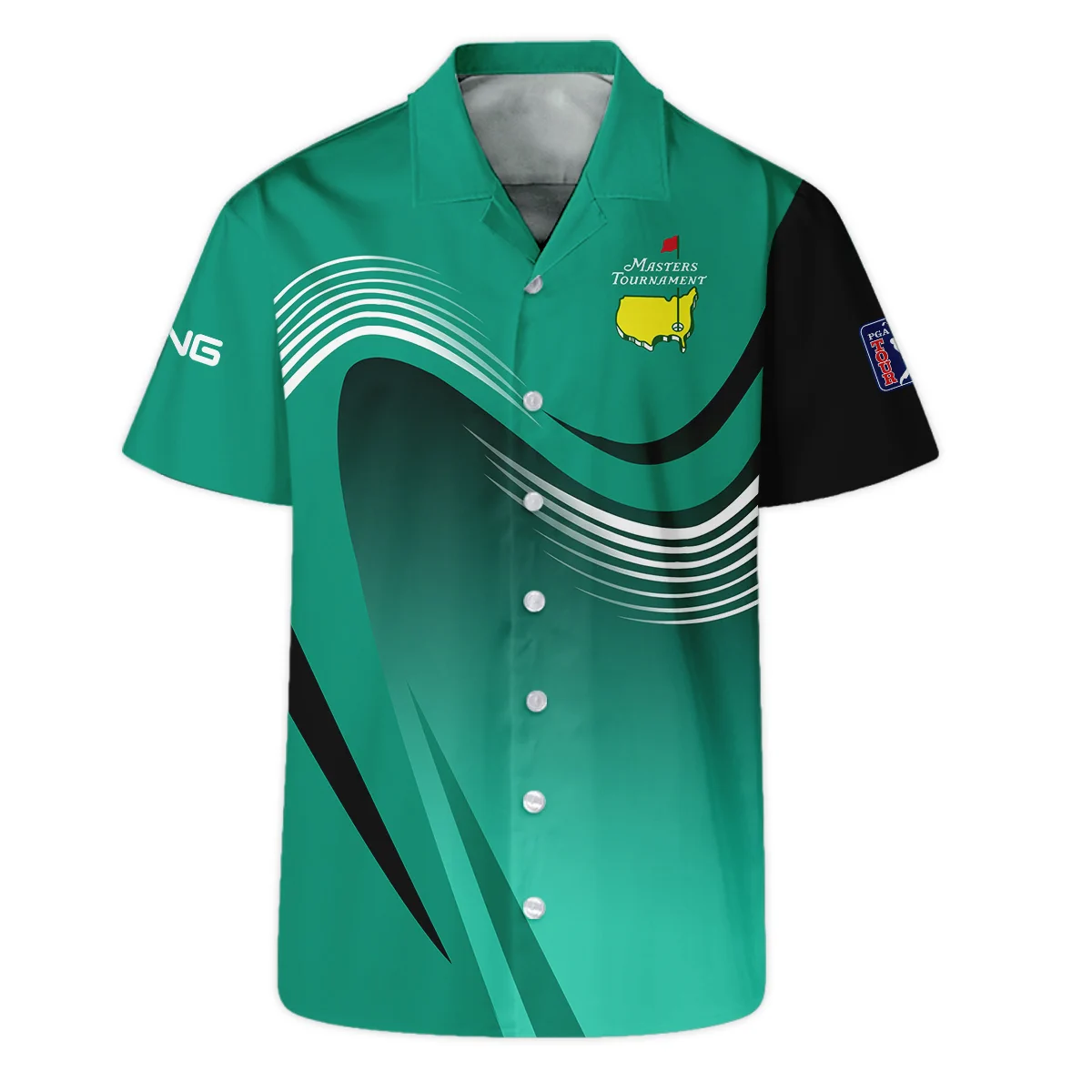 Golf Pattern Cup White Mix Green Masters Tournament Ping Vneck Long Polo Shirt Style Classic Long Polo Shirt For Men