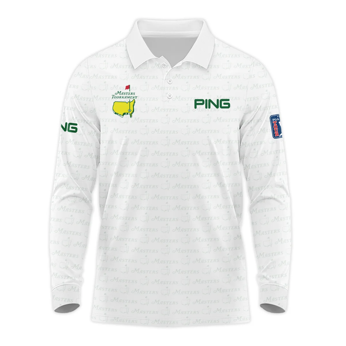 Golf Pattern Cup White Mix Green Masters Tournament Ping Long Polo Shirt Style Classic Long Polo Shirt For Men