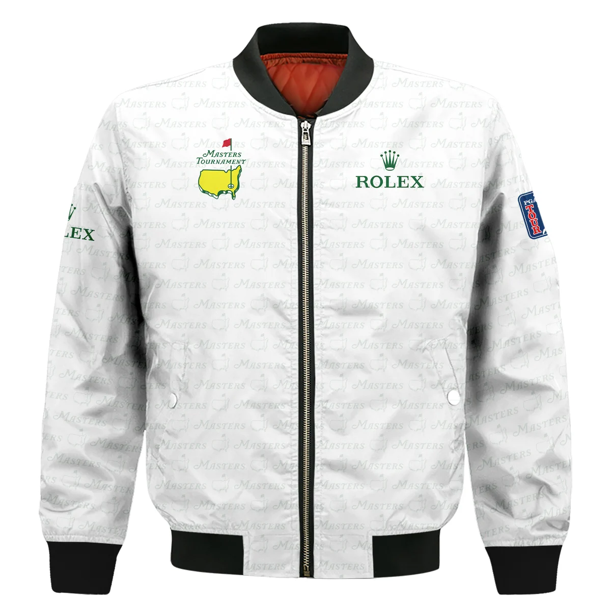 Golf Pattern Cup White Mix Green Masters Tournament Rolex Bomber Jacket Style Classic Bomber Jacket
