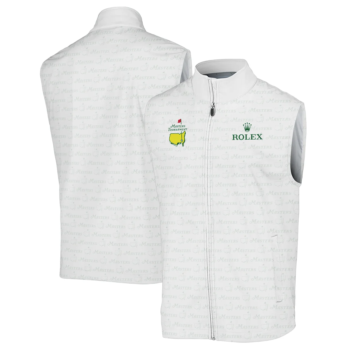 Golf Pattern Cup White Mix Green Masters Tournament Rolex Zipper Polo Shirt Style Classic Zipper Polo Shirt For Men
