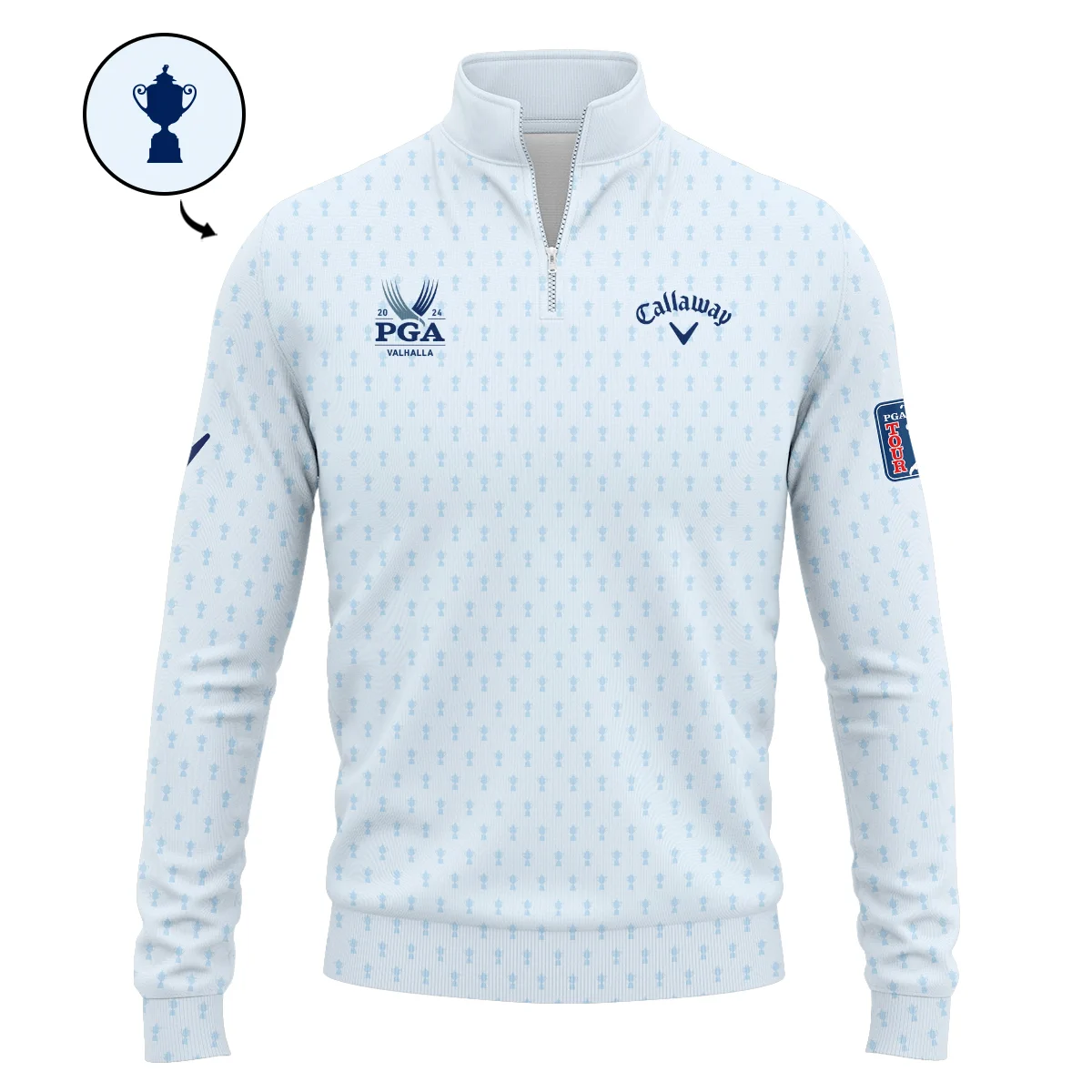 Golf Pattern Cup White Mix Light Blue 2024 PGA Championship Valhalla Callaway Hoodie Shirt Style Classic Hoodie Shirt