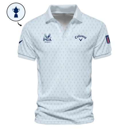 Golf Pattern Cup White Mix Light Blue 2024 PGA Championship Valhalla Callaway Vneck Polo Shirt Style Classic Polo Shirt For Men