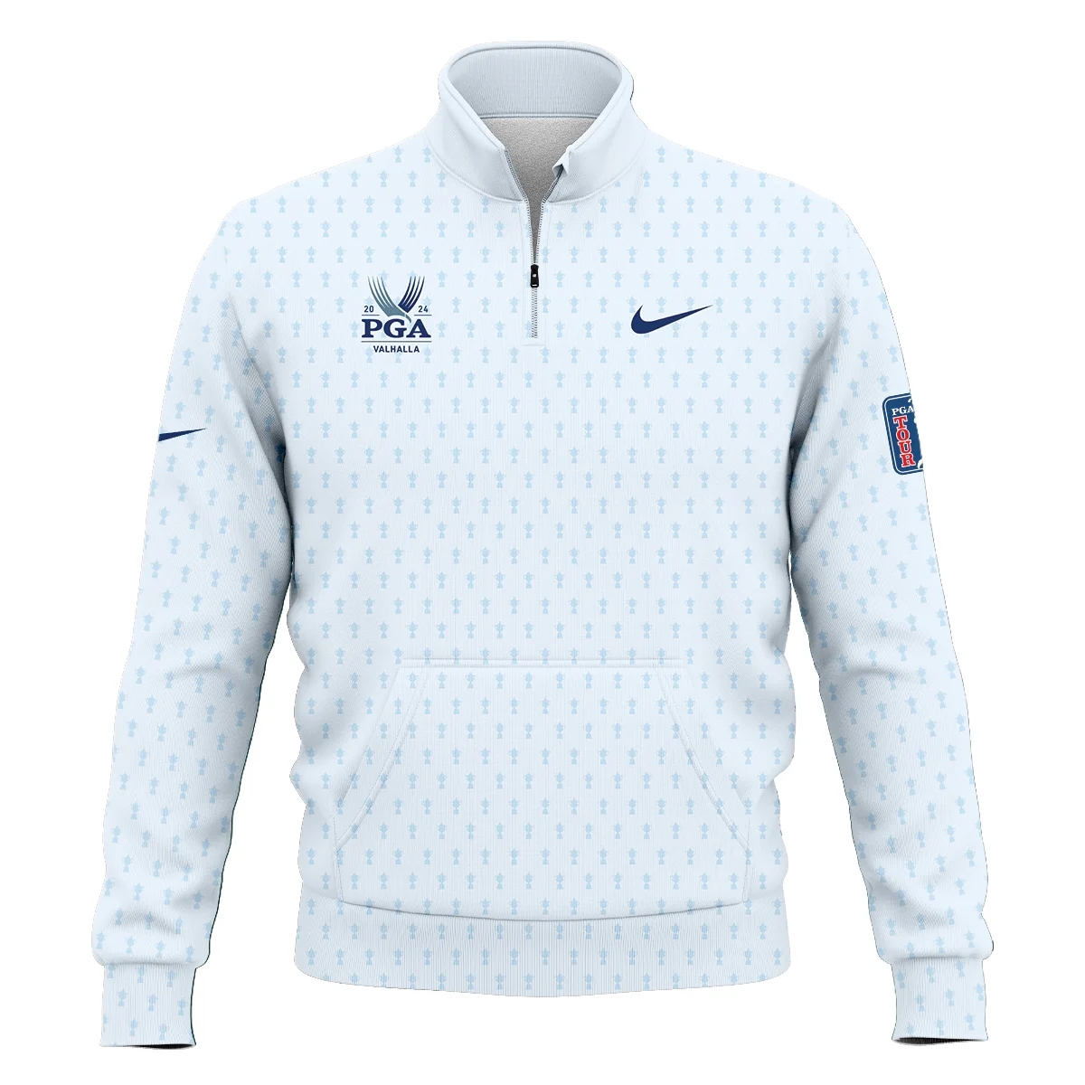 Golf Pattern Cup White Mix Light Blue 2024 PGA Championship Valhalla Nike Zipper Hoodie Shirt Style Classic Zipper Hoodie Shirt
