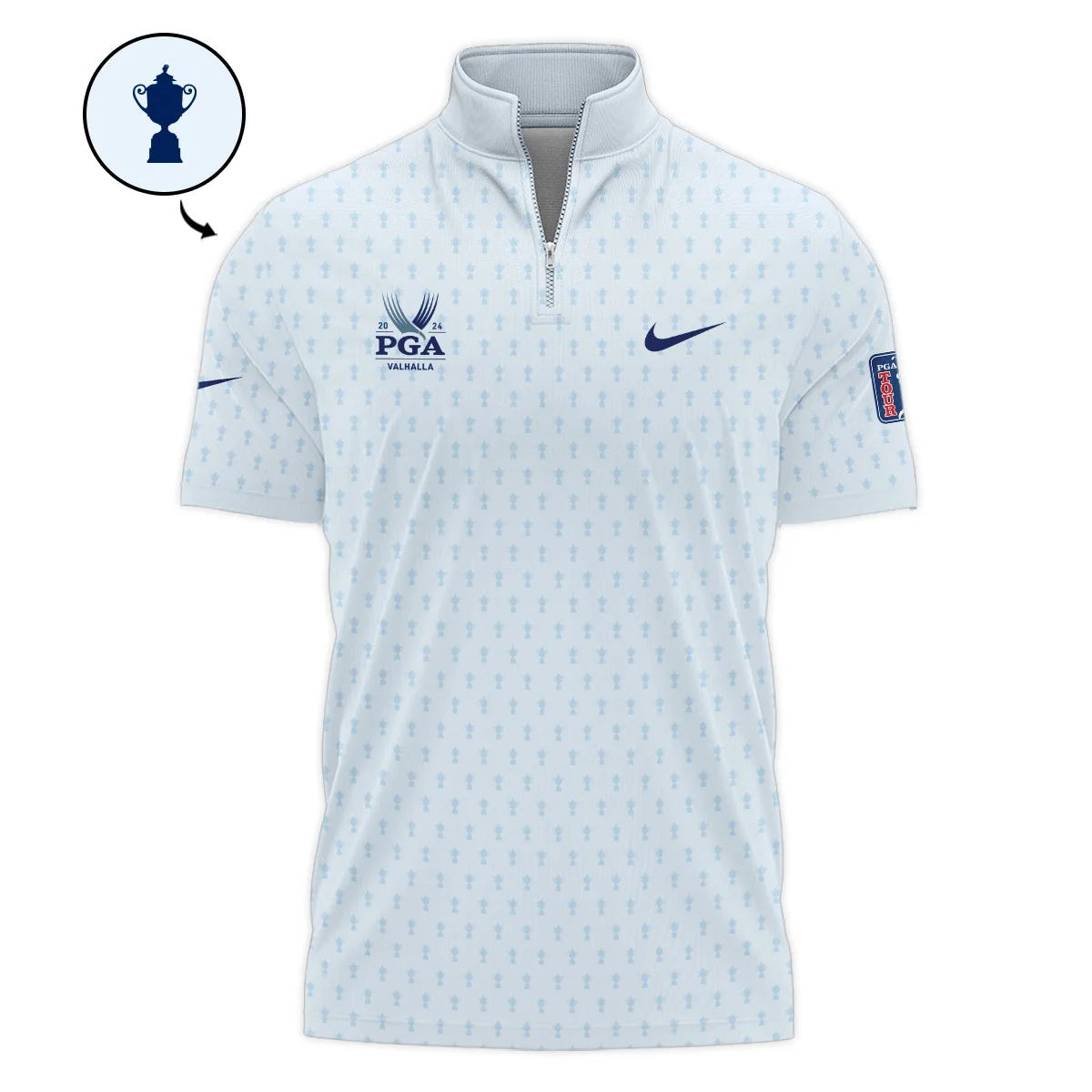 Golf Pattern Cup White Mix Light Blue 2024 PGA Championship Valhalla Nike Hoodie Shirt Style Classic Hoodie Shirt