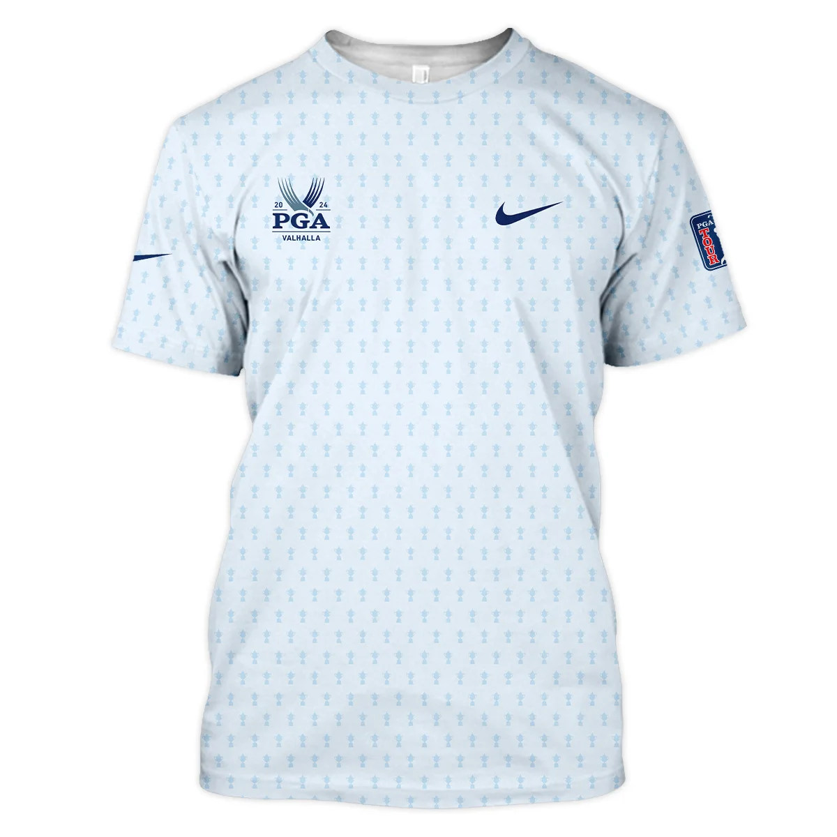 Golf Pattern Cup White Mix Light Blue 2024 PGA Championship Valhalla Nike Hawaiian Shirt Style Classic Oversized Hawaiian Shirt