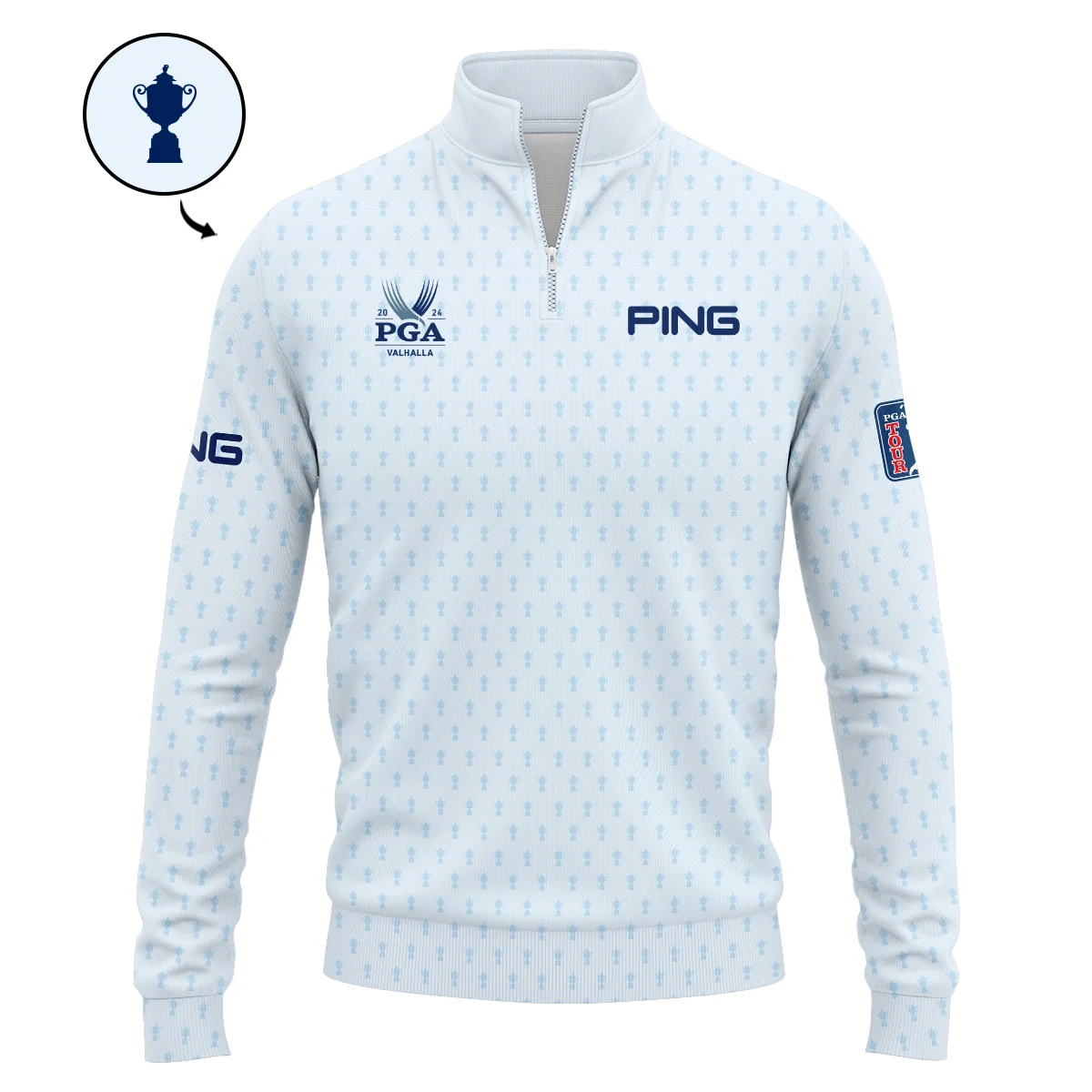 Golf Pattern Cup White Mix Light Blue 2024 PGA Championship Valhalla Ping Unisex Sweatshirt Style Classic Sweatshirt