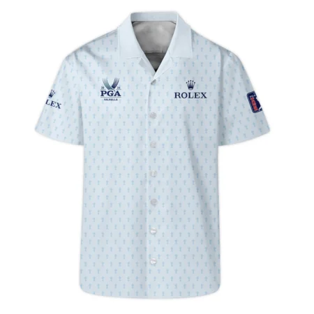 Golf Pattern Cup White Mix Light Blue 2024 PGA Championship Valhalla Rolex Zipper Polo Shirt Style Classic Zipper Polo Shirt For Men